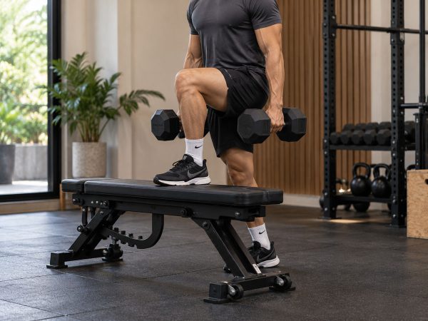 Weighted Step-Up dengan MAGNUS Rubber Hex Dumbbell